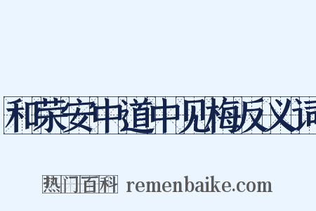 和荣安中道中见梅反义词是什么意思的图片